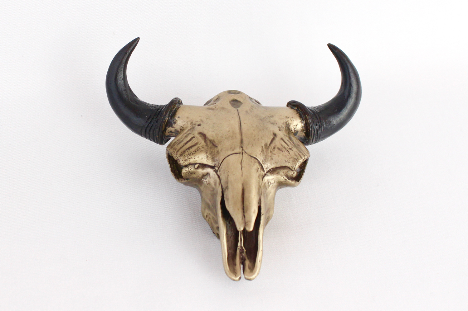 Mininature Bison bonze skull