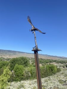 Life-size eagle sculpture
