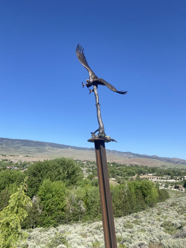 Life-size eagle sculpture